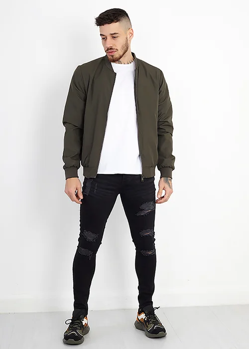 Brave Soul Khaki Bomber Jacket - S Image 1
