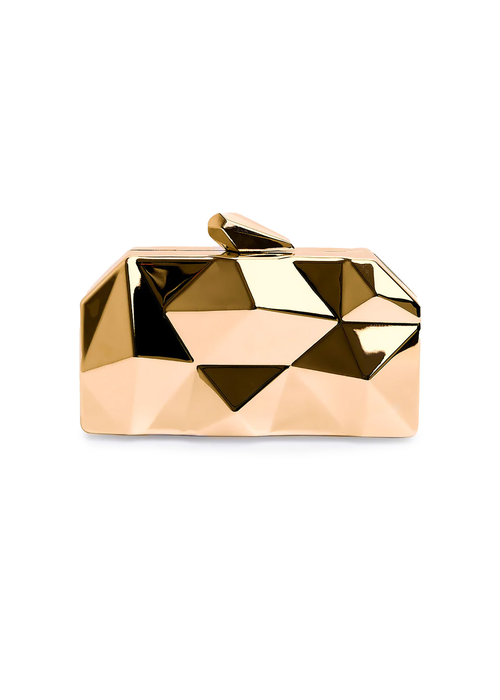 Where's That From Gold Melanie Geometric Pattern Clutch Bag - One Size Image 1