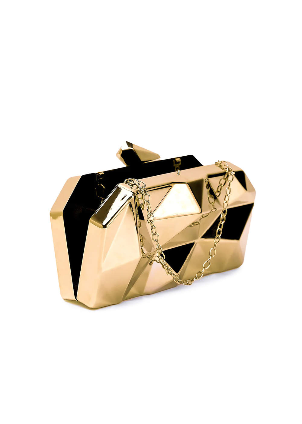 Where's That From Gold Melanie Geometric Pattern Clutch Bag - One Size Image 2