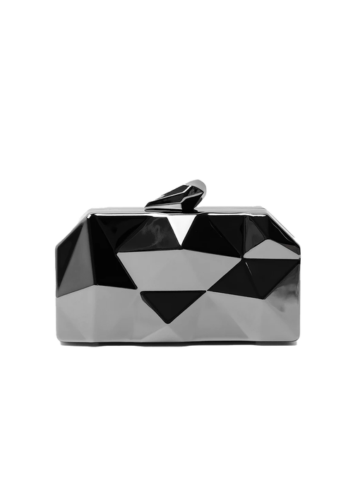 Where's That From Black Melanie Geometric Pattern Clutch Bag - One Size Image 1
