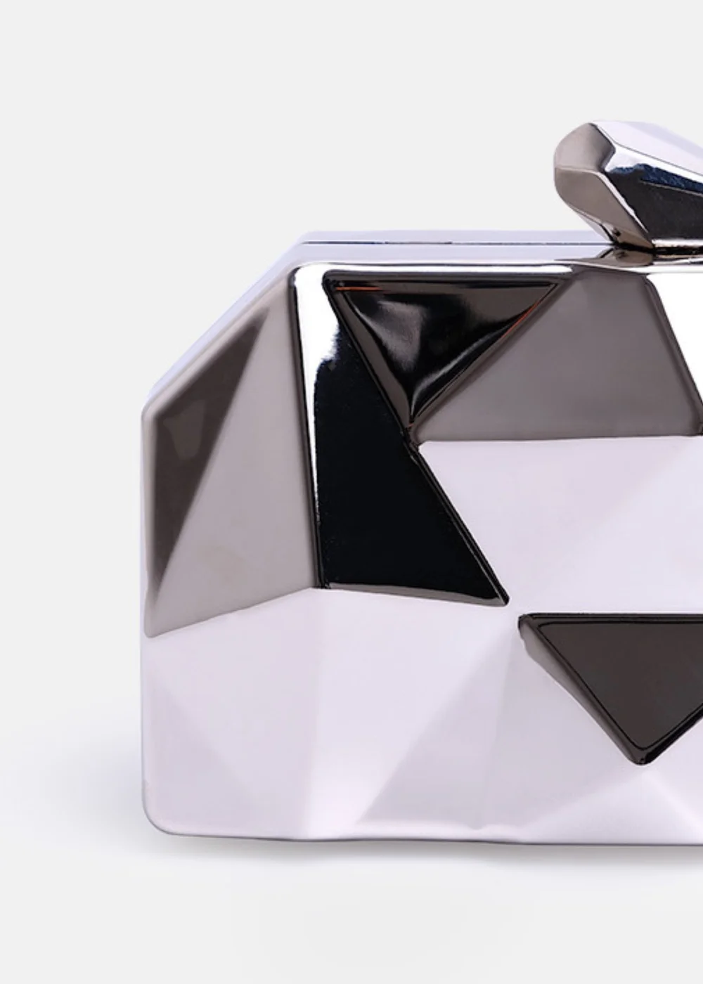 Where's That From Silver Melanie Geometric Pattern Clutch Bag - One Size Image 2