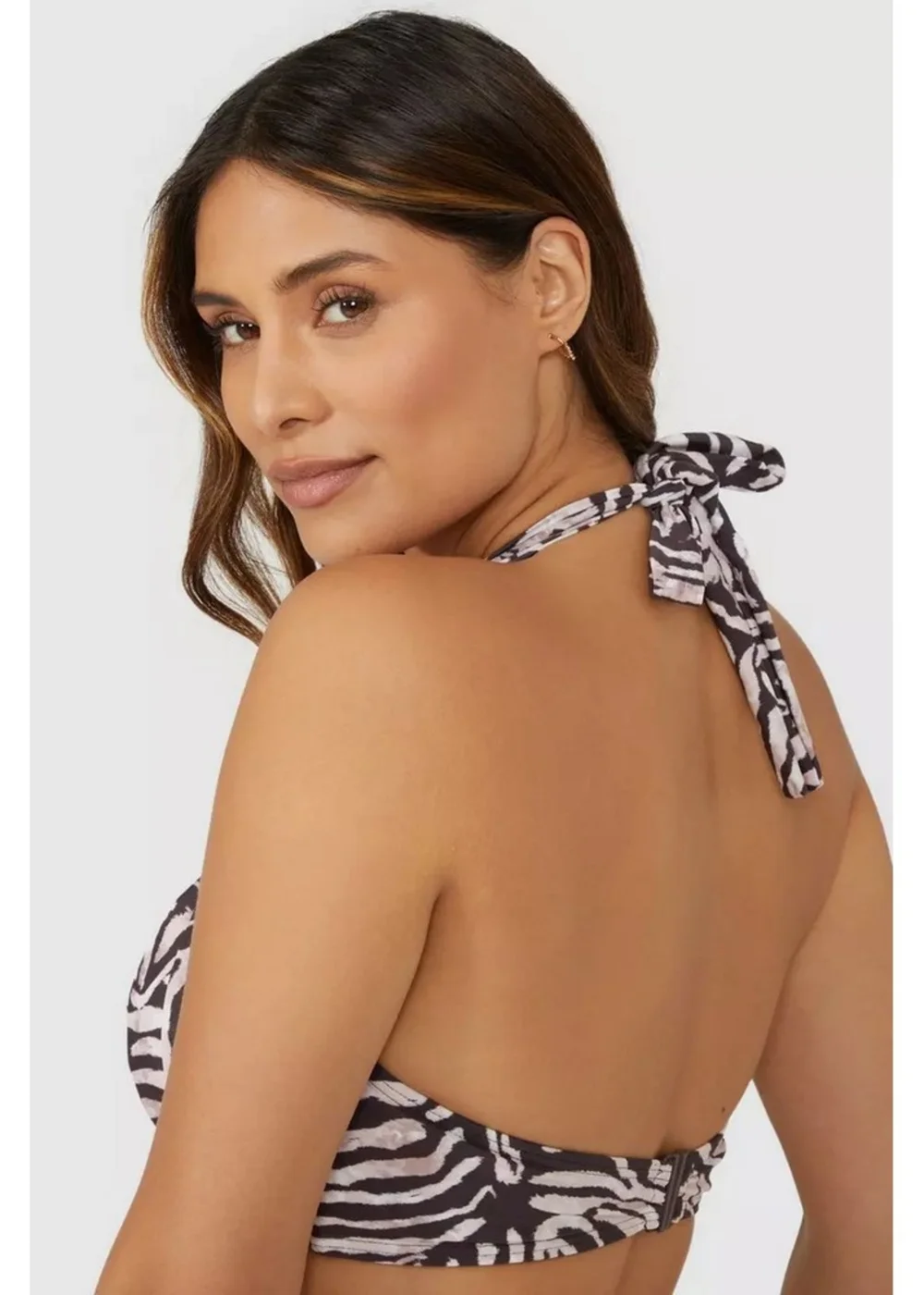 Gorgeous Brown Animal Print Non-Padded Bikini Top - 32DD Image 2