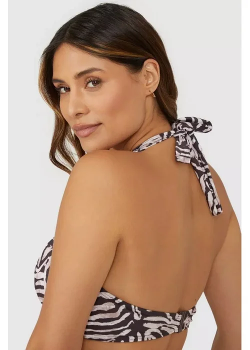 Gorgeous Brown Animal Print Non-Padded Bikini Top - 32DD Image 2