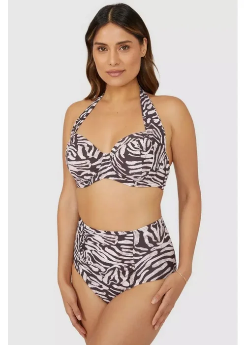 Gorgeous Brown Animal Print Non-Padded Bikini Top - 32DD Image 3