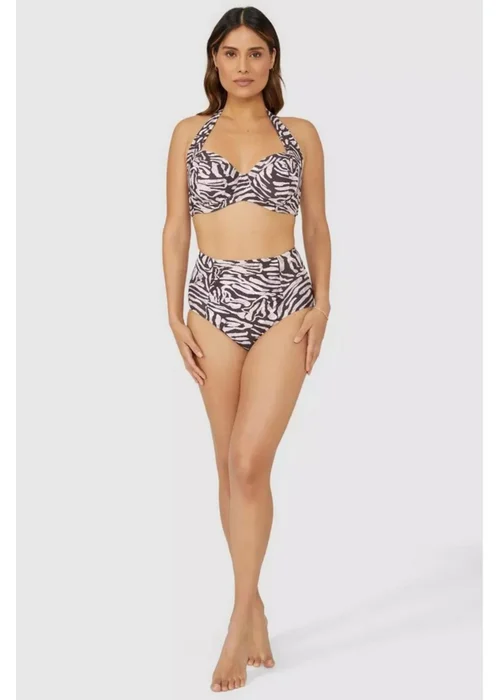 Gorgeous Brown Animal Print Non-Padded Bikini Top - 32DD Image 4