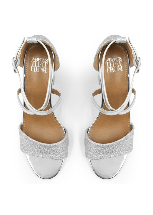 Where's That From Silver Ruth Mid High Block Heel Sandals - 3 Image 3