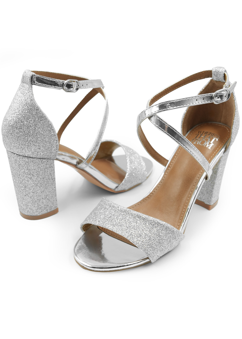 Where's That From Silver Ruth Mid High Block Heel Sandals - 3 Image 2