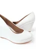 Where's That From White Pu Luisa Platform Wedge Court Shoes - 3 Image 3