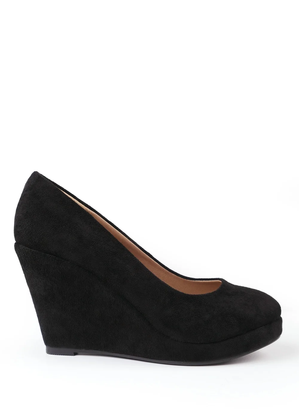 Where's That From Black Faux Suede Luisa Platform Wedge Court Shoes - 4 Image 1