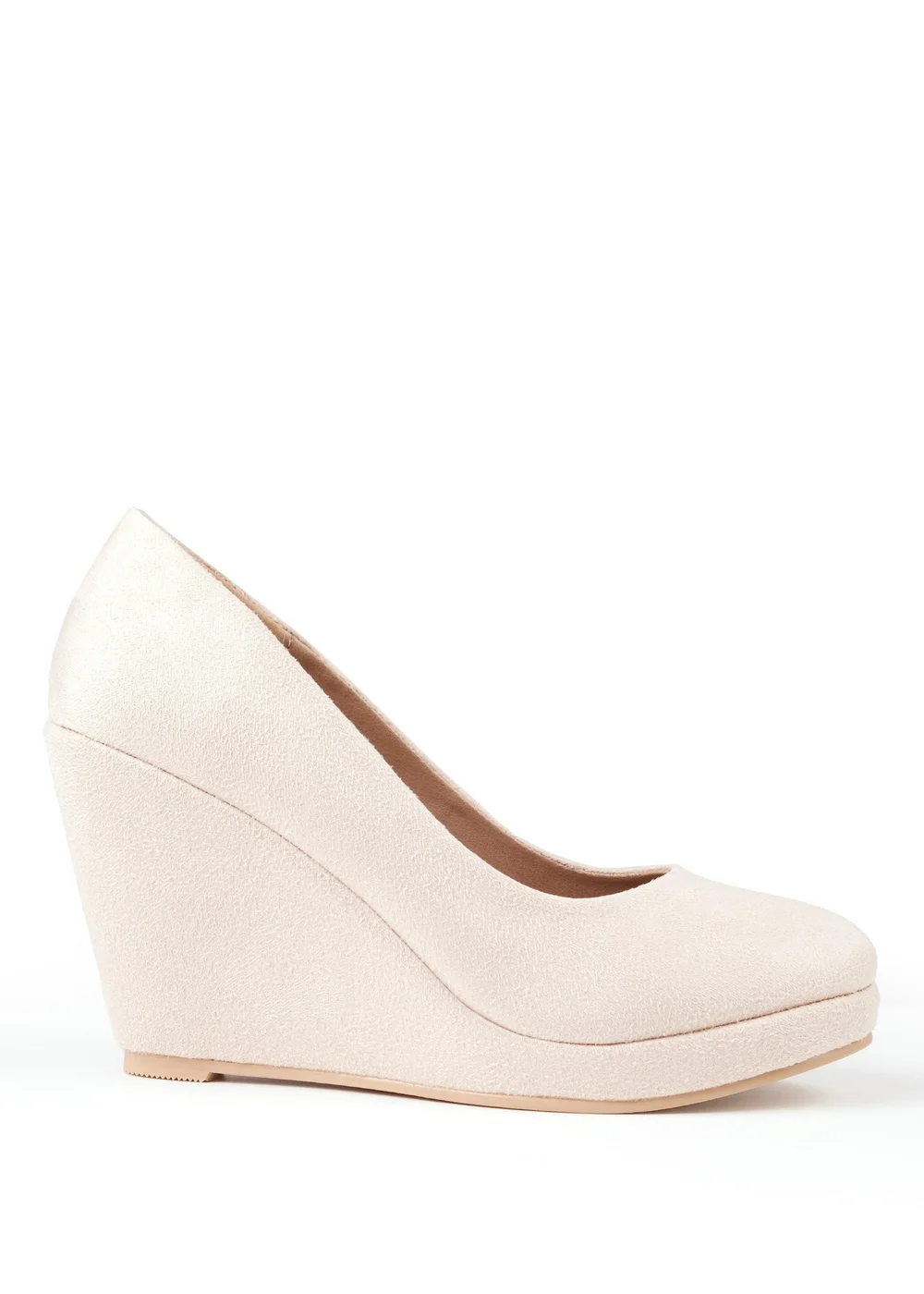 Where's That From Cream Faux Suede Luisa Platform Wedge Court Shoes - 4 Image 1