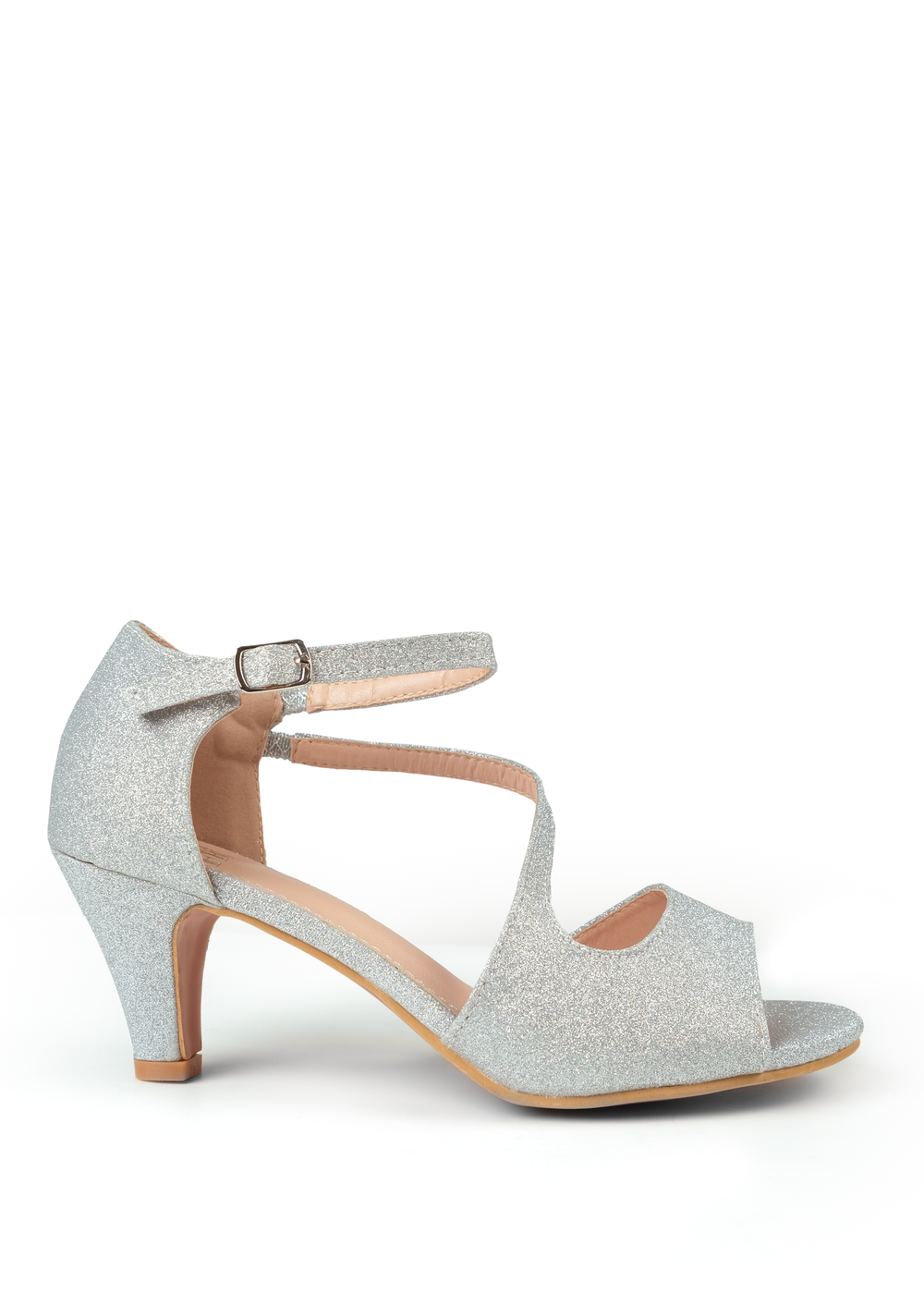 Where's That From Silver Glitter Beatrice Low Kitten Heels - 4 Image 1