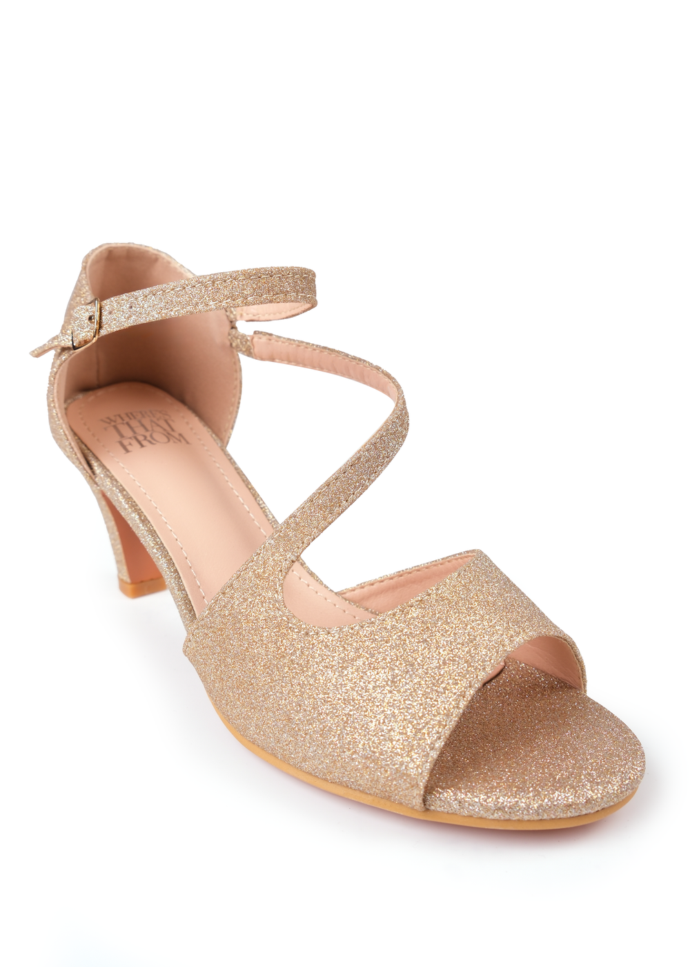 Where's That From Champagne Glitter Beatrice Low Kitten Heels - 3 Image 3