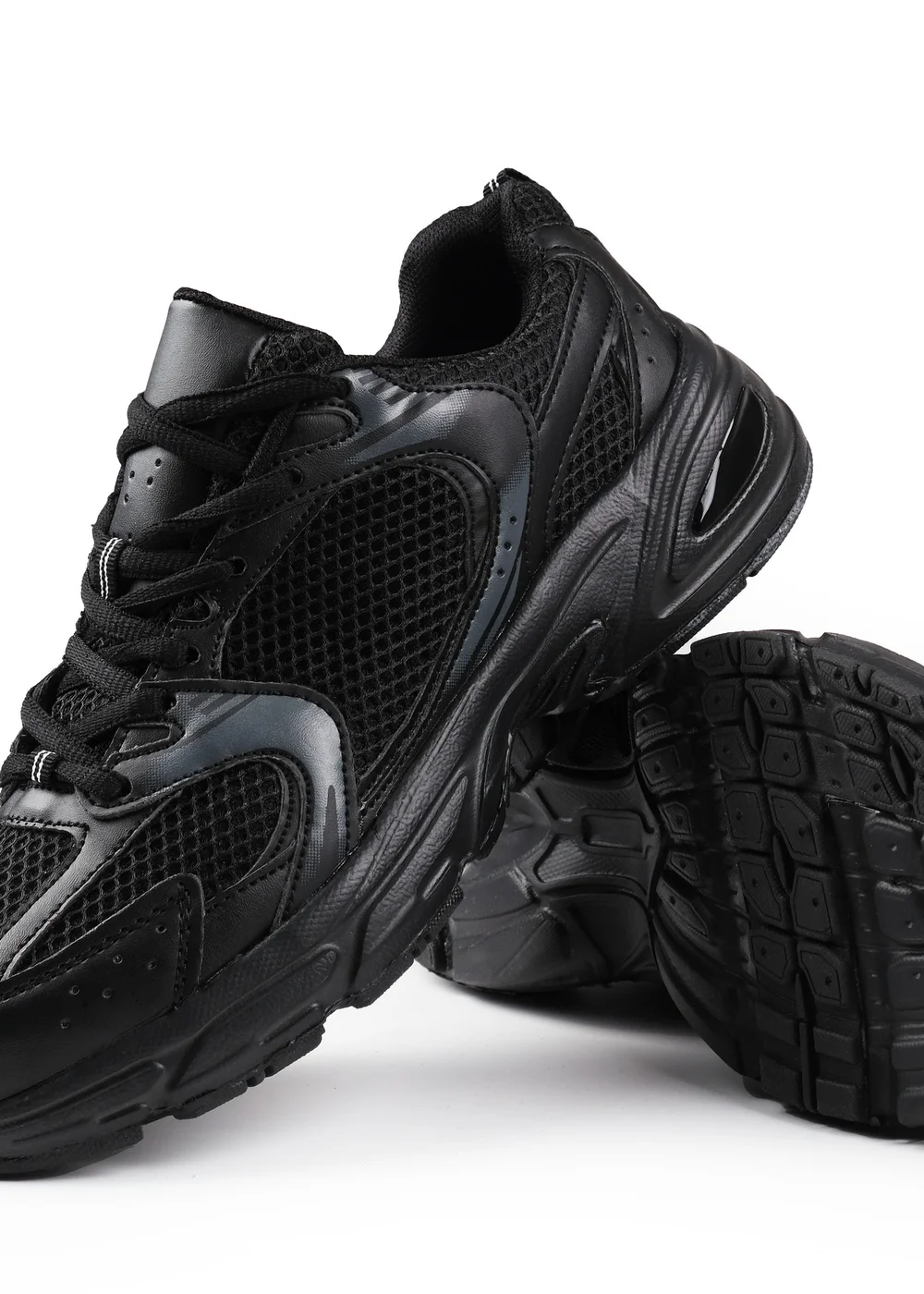 Where's That From Black Echo Fashion Lace Up Trainers - Size 7 Image 3