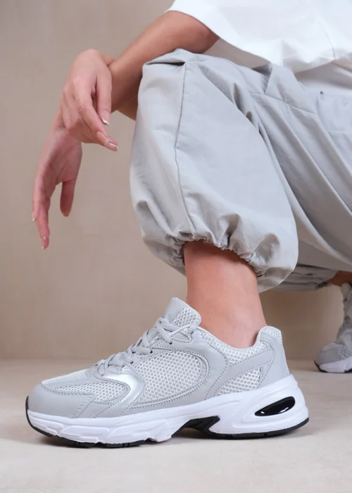 Where's That From Grey Echo Fashion Lace Up Trainers - Size 7 Image 2