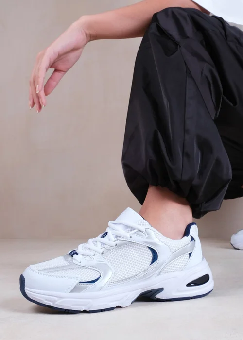 Where's That From Navy Echo Fashion Lace Up Trainers - 3 Image 2