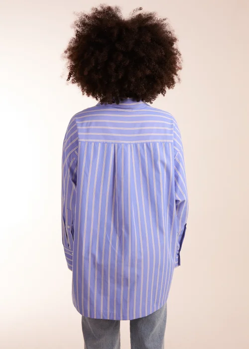 Blue Vanilla Blue Oversized Pinstripe Shirt - S/M Image 2