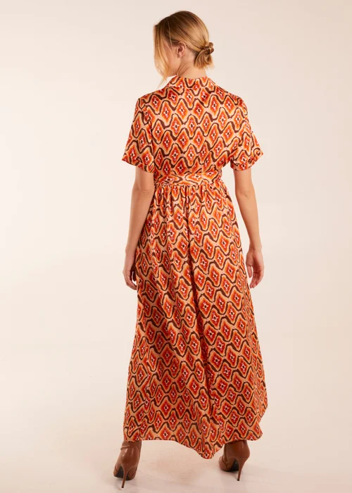 Blue Vanilla Orange Maxi Shirt Belt Dress - 8 Image 2