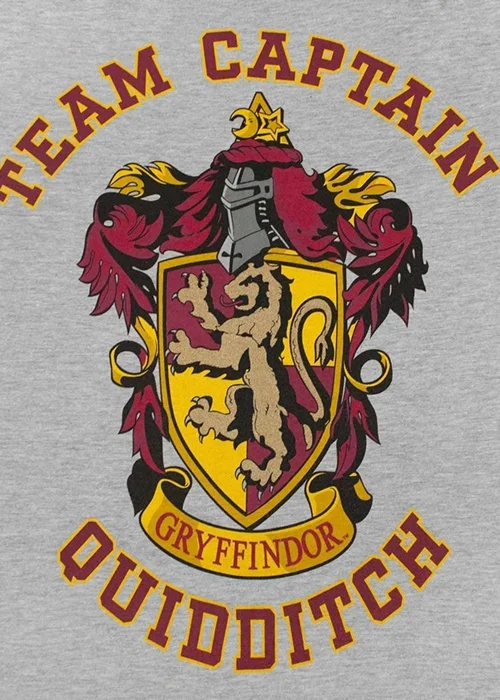 Harry Potter Grey Girls Gryffindor Team Captain T-Shirt (5-14 yrs) - 5-6 Yrs Image 3