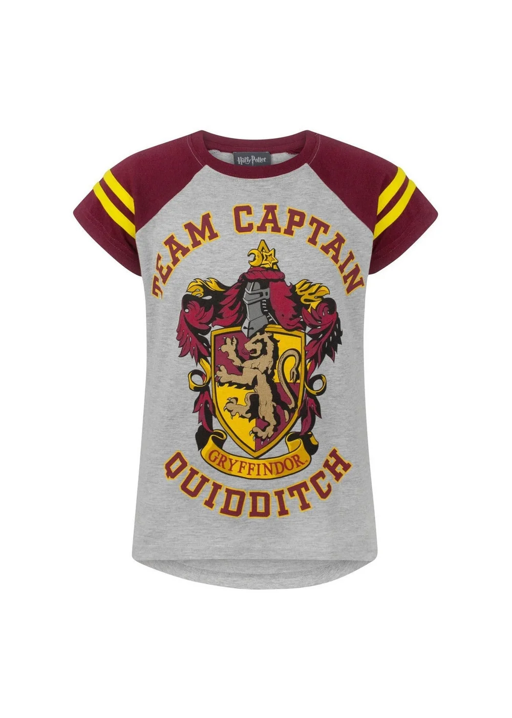 Harry Potter Grey Girls Gryffindor Team Captain T-Shirt (5-14 yrs) - 5-6 Yrs Image 1
