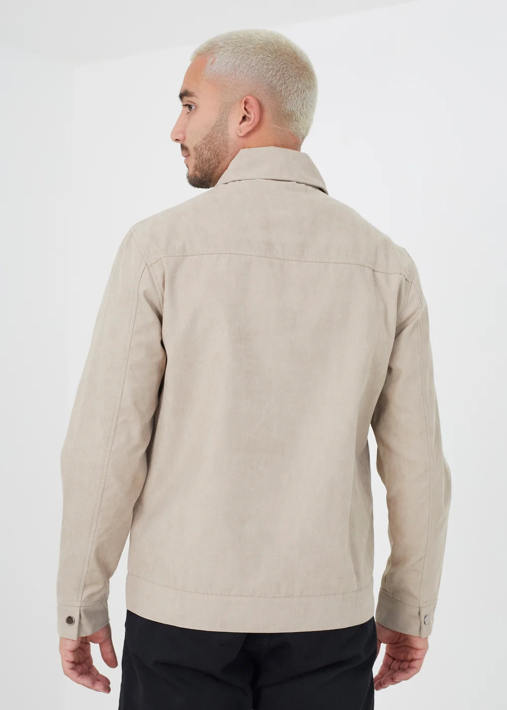 Brave Soul Stone Faux Suede Jacket - S Image 2