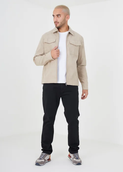 Brave Soul Stone Faux Suede Jacket - S Image 3