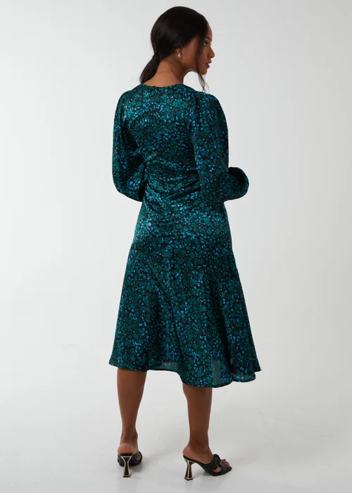 Blue Vanilla Green Wrap Front Midi Dress - 8 Image 2