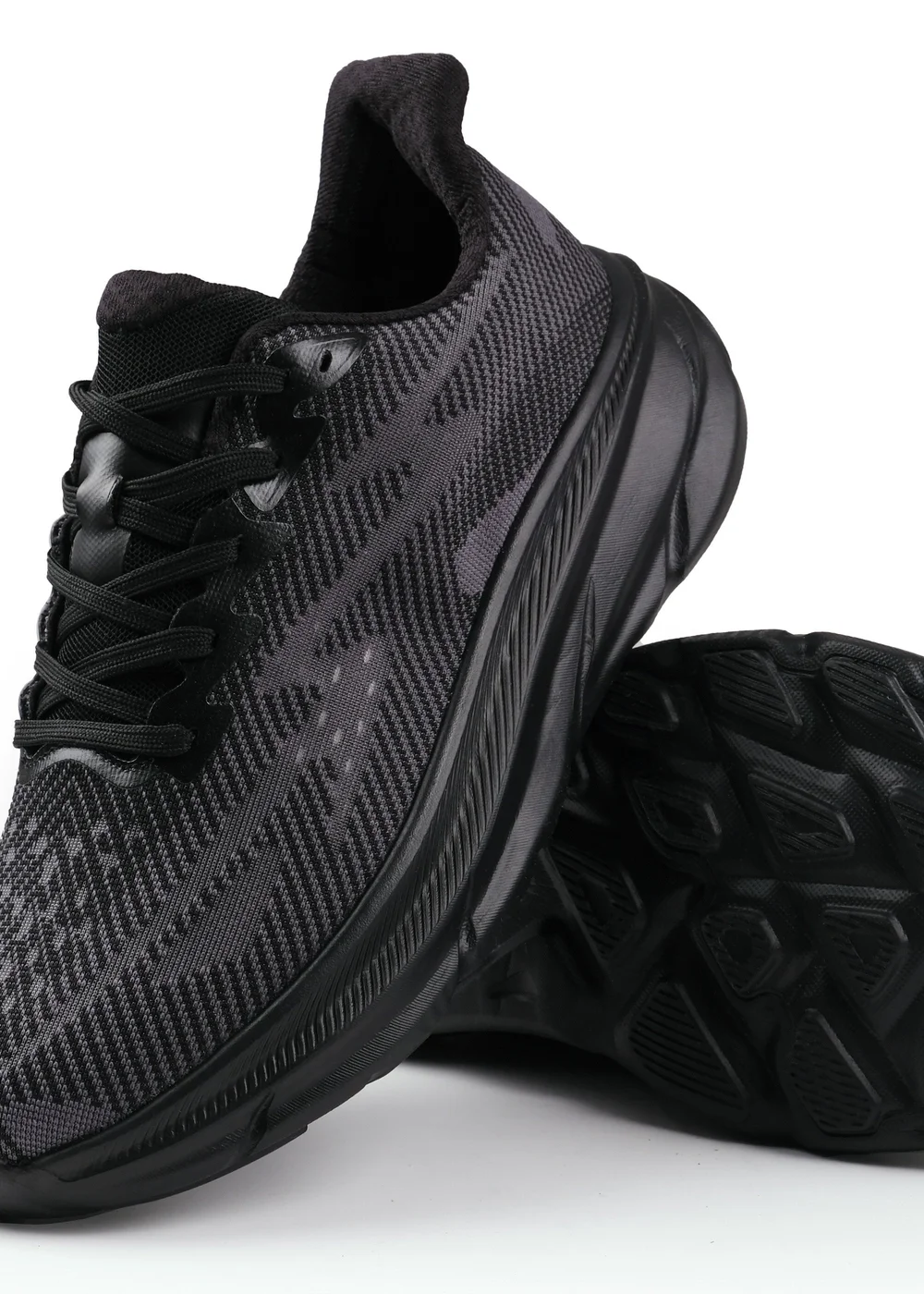 Where's That From Black Track Breathable Mesh Runner Trainers - 3 Image 3