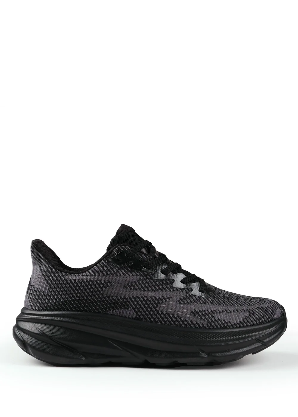 Where's That From Black Track Breathable Mesh Runner Trainers - 3 Image 1