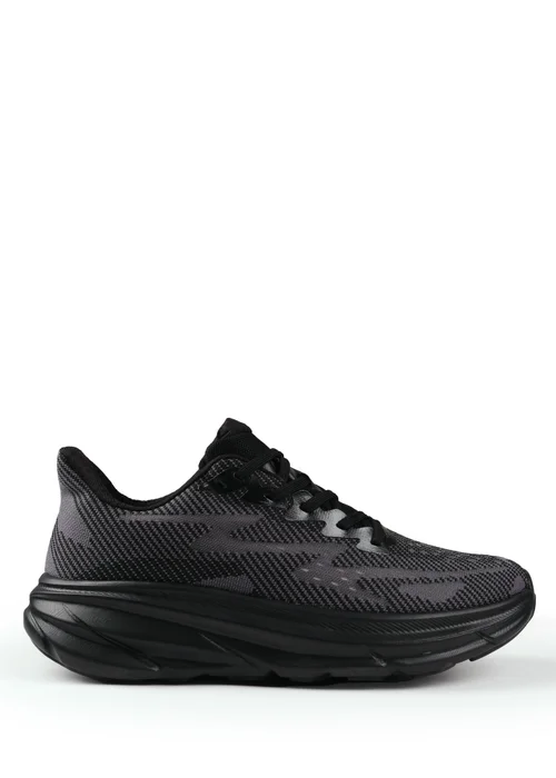 Where's That From Black Track Breathable Mesh Runner Trainers - 3 Image 1