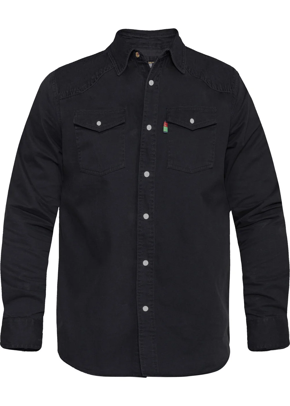 Duke Black Western Denim Shirt - S Image 4