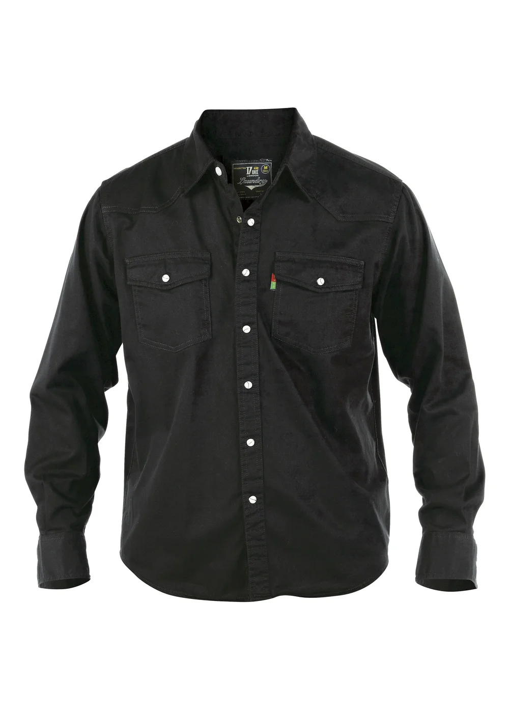 Duke Black Western Denim Shirt - S Image 3