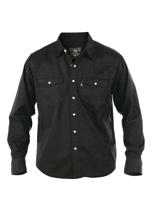 Duke Black Western Denim Shirt - S Image 3