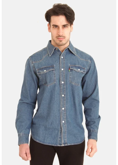 Duke Blue Western Denim Shirt - S Image 1
