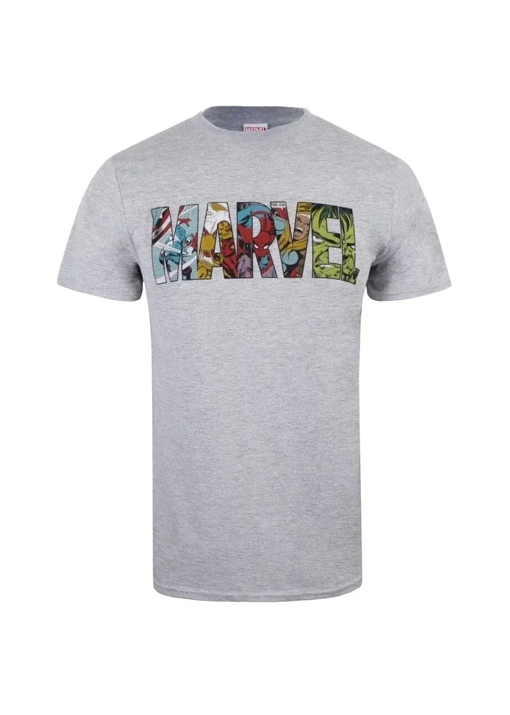 Marvel Grey Comic Strip Logo T-Shirt - S Image 1