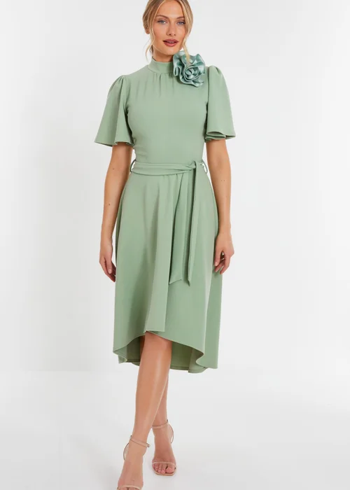 Quiz Green Corsage Midi Dress - 8 Image 1