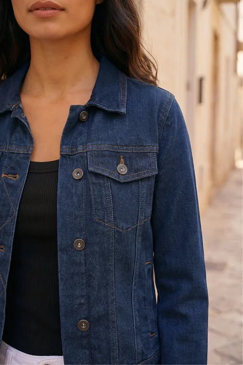 Roman Indigo Classic Cotton Denim Jacket - 22 Image 4