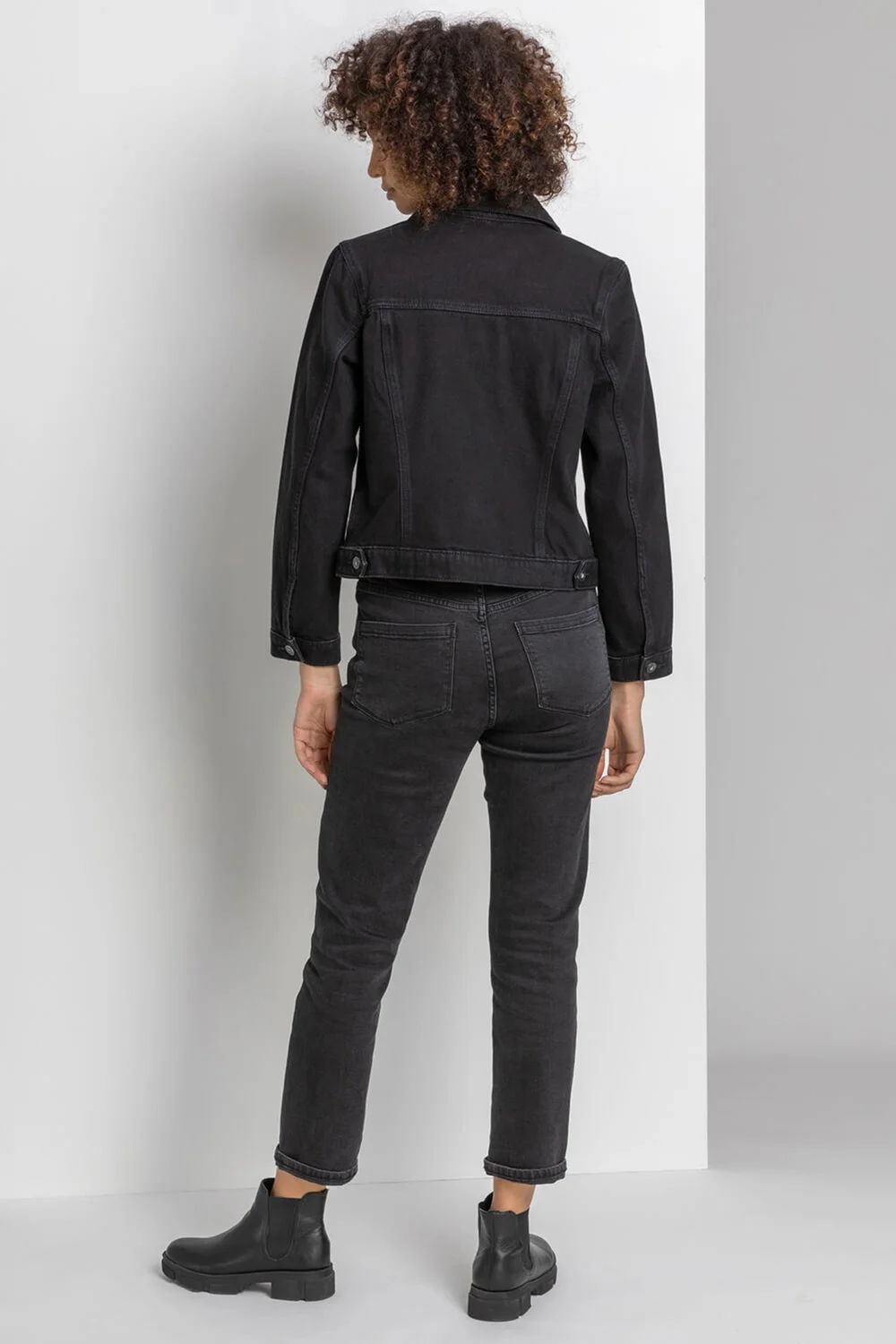 Roman Black Classic Cotton Denim Jacket - 18 Image 2