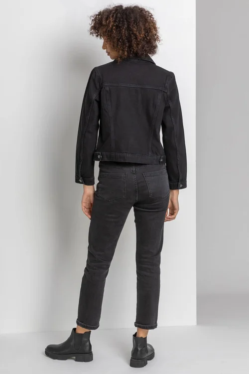 Roman Black Classic Cotton Denim Jacket - 18 Image 2