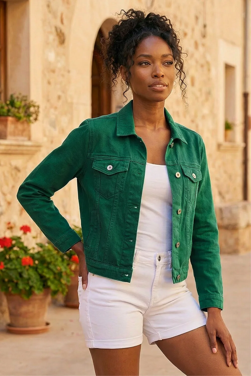 Roman Green Classic Cotton Denim Jacket - 22 Image 1