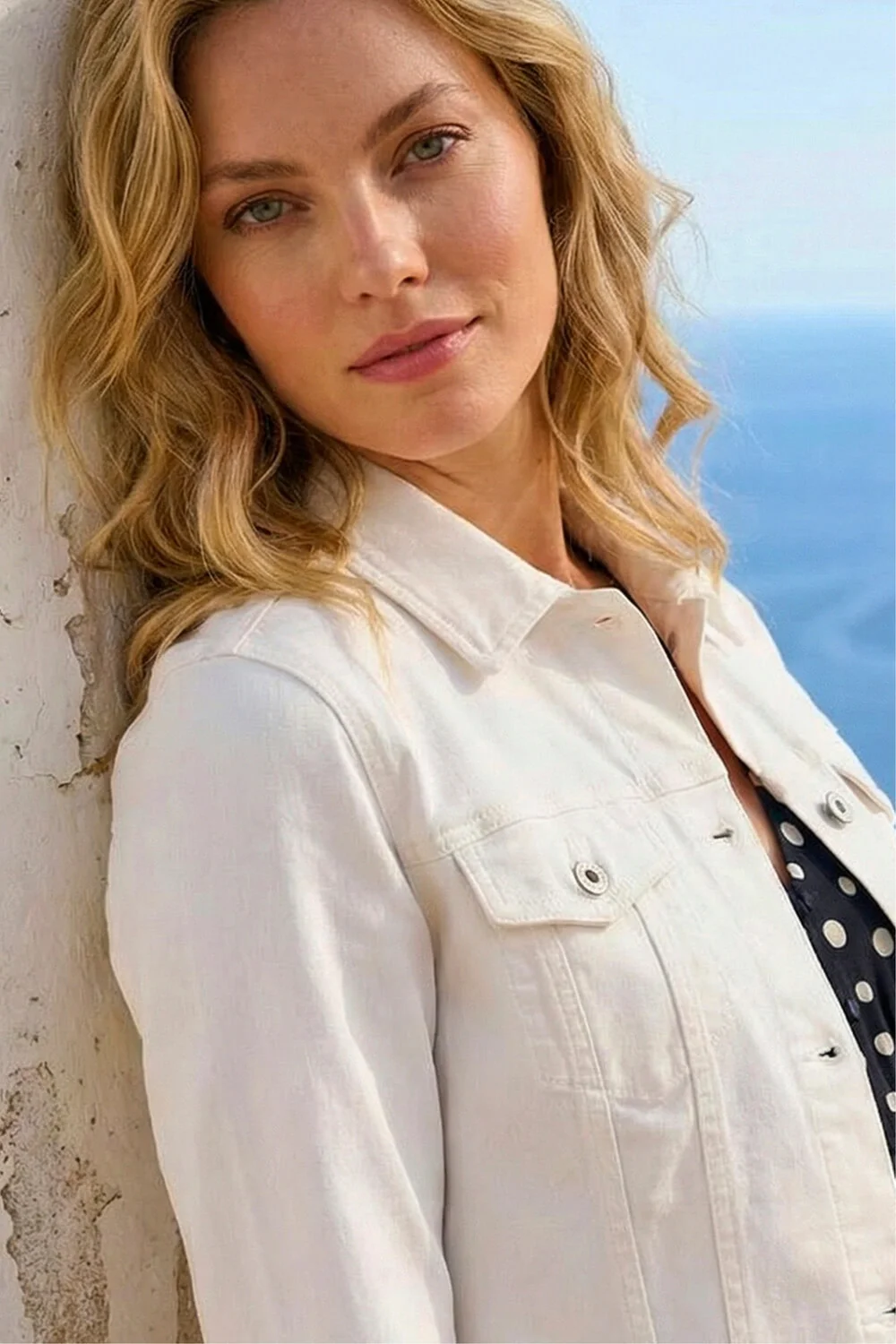 Roman White Classic Cotton Denim Jacket - 18 Image 2