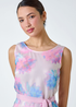 Roman Light Pink Floral Print Chiffon Organza Fit & Flare Dress - 20 Image 4