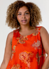 Roman Orange Curve Paisley Print Chiffon Vest Top - Size 34 Image 4