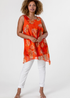 Roman Orange Curve Paisley Print Chiffon Vest Top - Size 34 Image 3