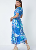 Roman Blue Patchwork Paisley Frilled Hem Maxi Dress - 14 Image 2