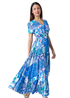 Roman Blue Patchwork Paisley Frilled Hem Maxi Dress - 14 Image 1