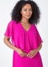 Roman Pink Petite Embellished Midi Cape Dress - 16 Image 4