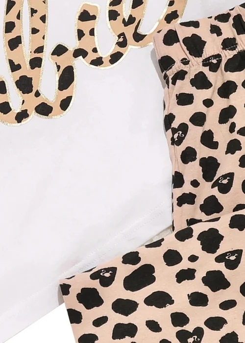 Barbie White Animal Print Pyjama Set - Small Image 5