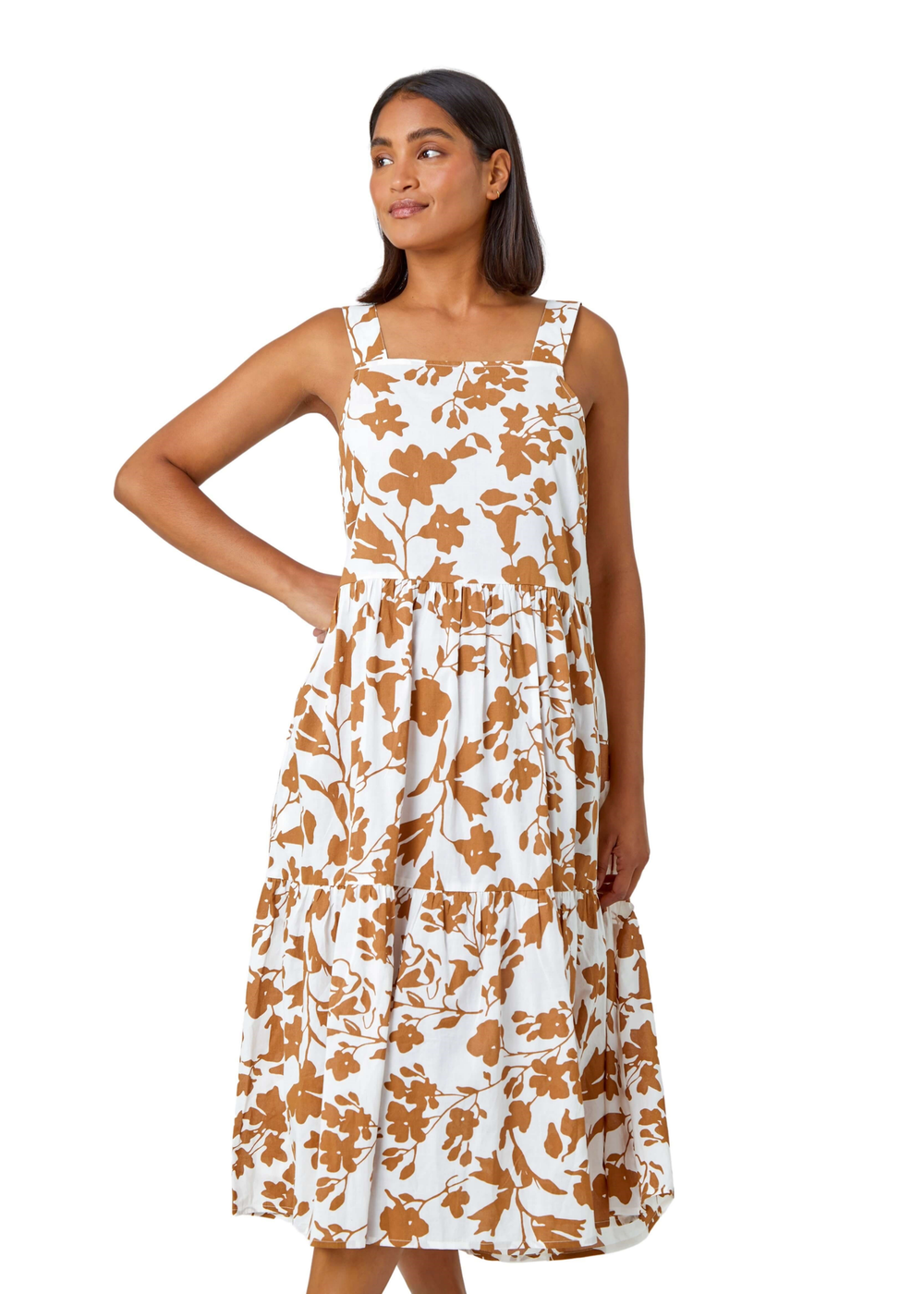 Roman Biscuit Sleeveless Cotton Floral Midi Dress - 16 Image 1