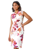 Roman Ivory Floral Print Ruched Shift Bodycon Wrap Dress - 20 Image 3