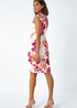 Roman Ivory Floral Print Ruched Shift Bodycon Wrap Dress - 20 Image 2